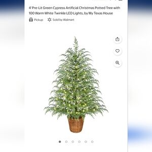 My Texas Home Pre-Lit Green Cypress Artificial Christmas Tree Potted. Sold Out,